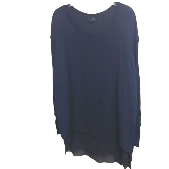 Rag & Bone Navy Blue Daria Layered Silk Tunic Top - Picture 5 of 10